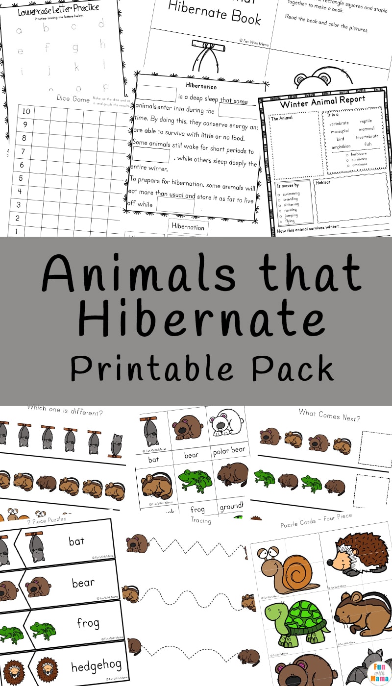 Animals that Hibernate Printable Pack - Fun with Mama