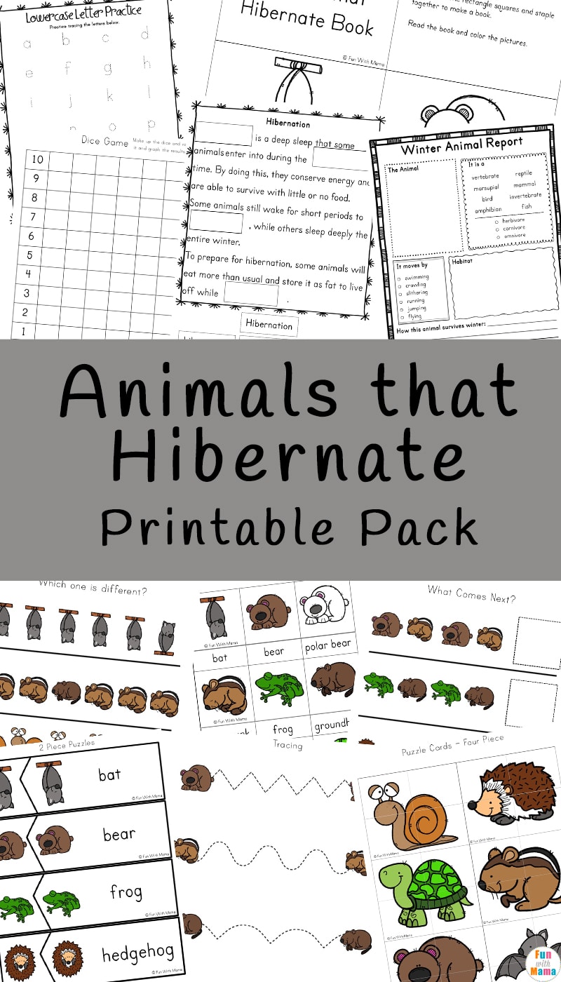 Animals That Hibernate Printable Pack Fun With Mama