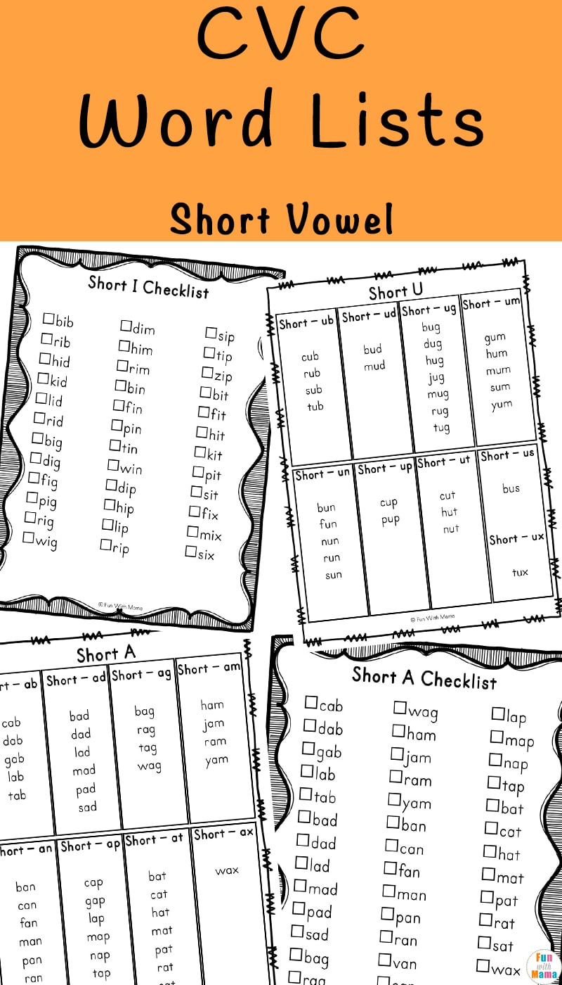 Cvc Words List For Grade 3