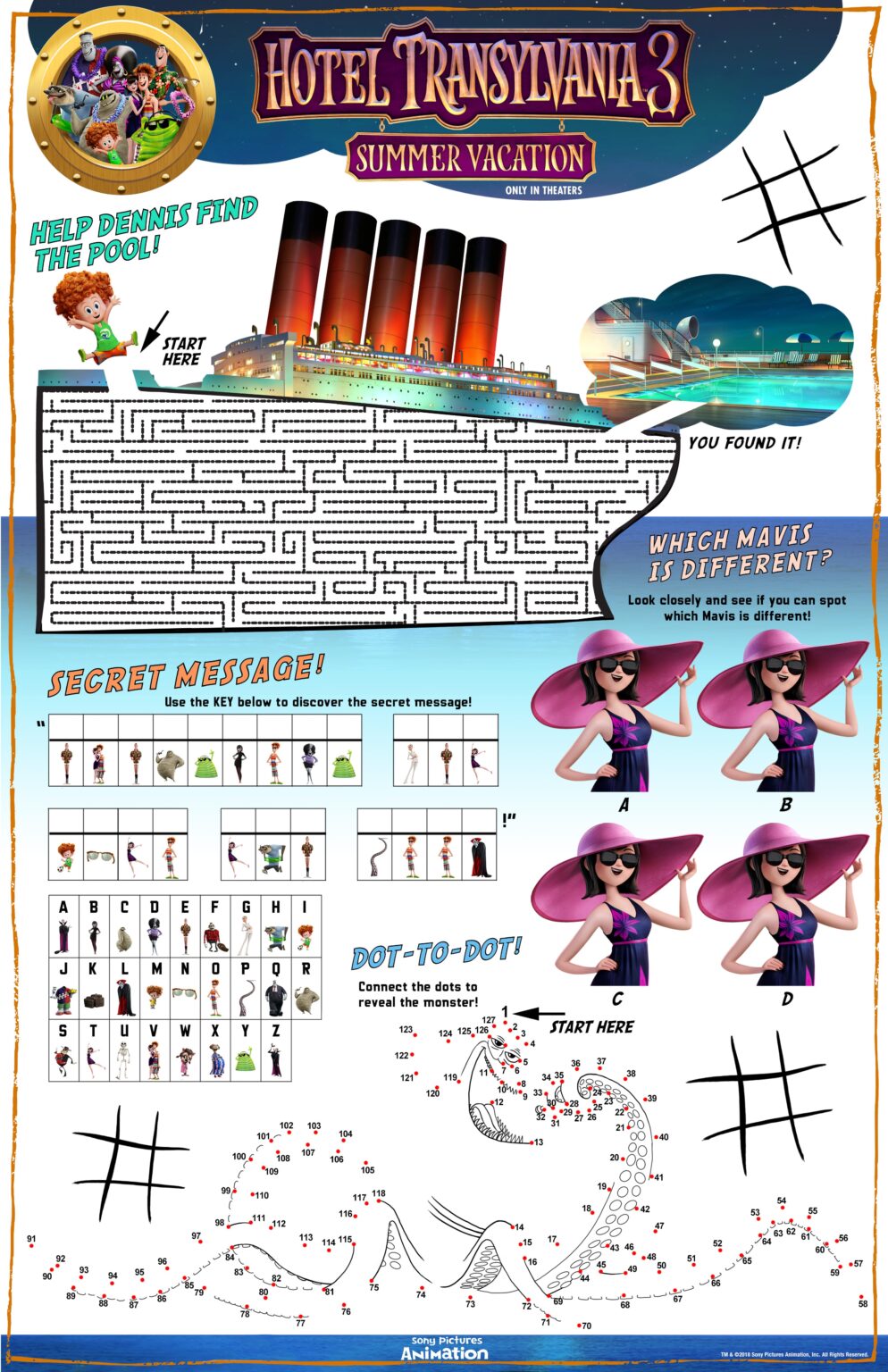 Hotel Transylvania 3 Summer Vacation Coloring Pages - Fun with Mama
