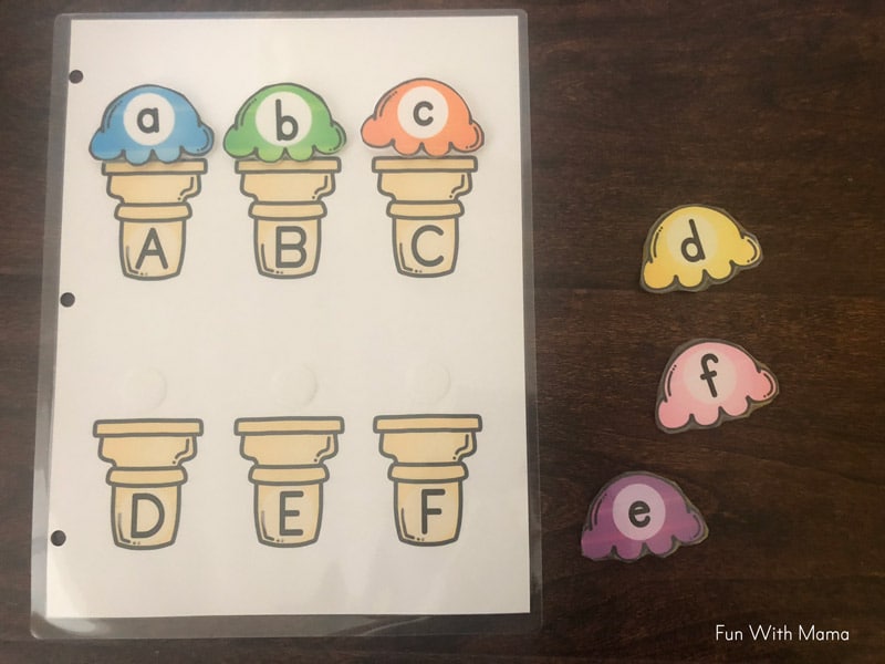 Printable Ice Cream Cone Matching - From ABCs to ACTs