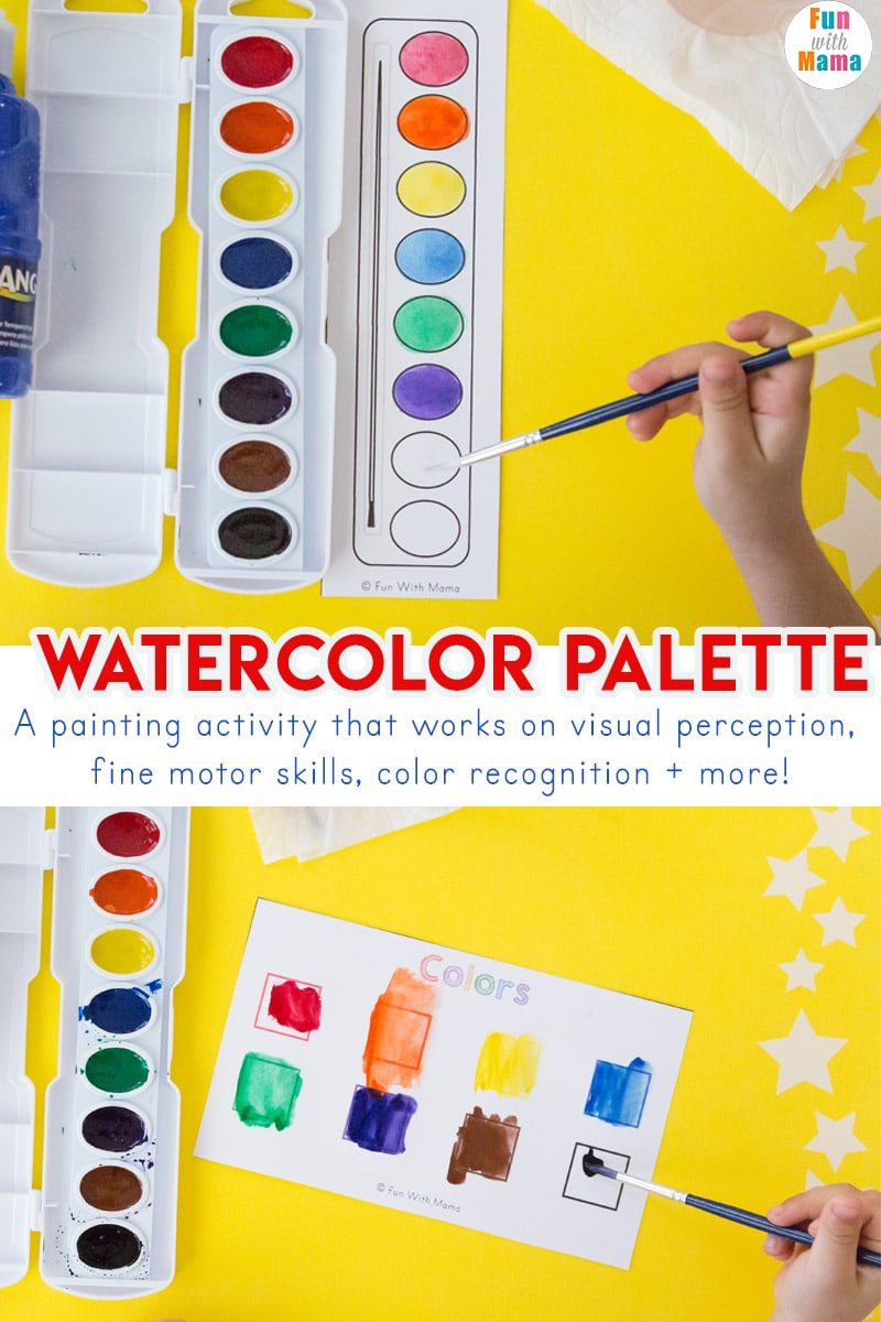 Watercolor Palette Painting Activity For Preschoolers - Fun with Mama