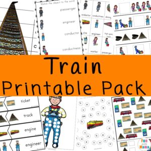 Train Kids Print Out Activity Pack - Fun with Mama