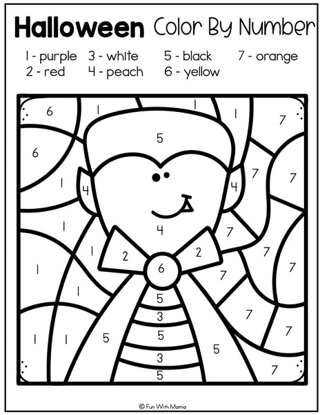 FREE Printable Halloween Color By Number - The Best Ideas for Kids