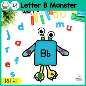 letter b alphabet matching monster