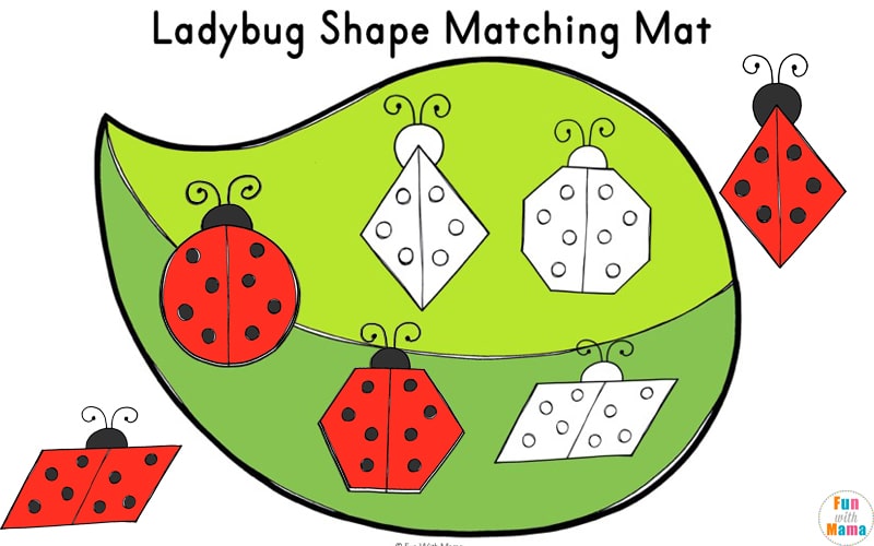 Ladybug Shape Matching Mats - Shapes for Preschool and Early Learners 