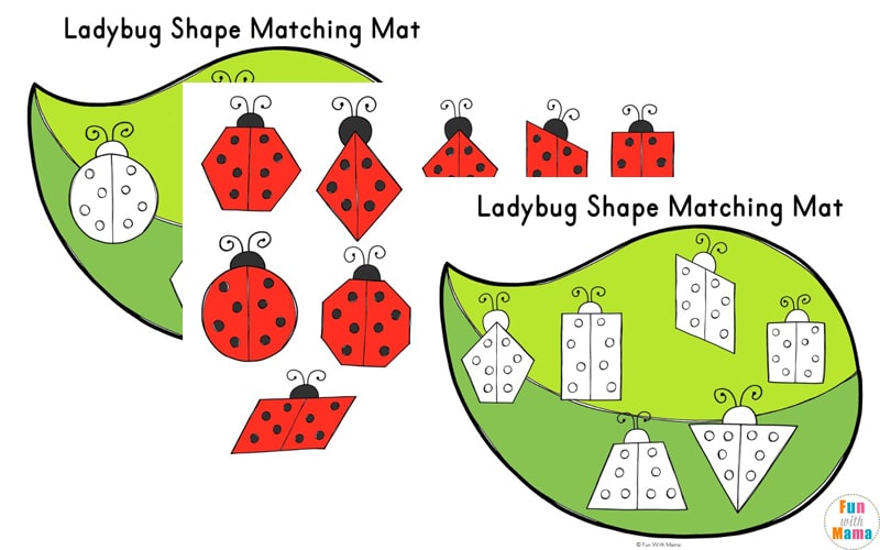 Ladybug Shape Matching Mats - Shapes for Preschool and Early Learners 