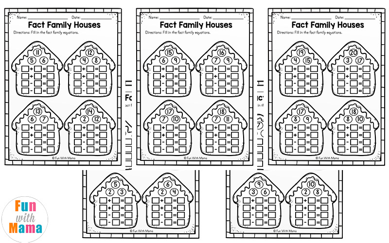 fact family worksheets