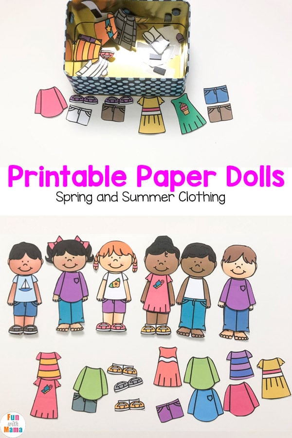 Paper Doll House Printable Dress up Activity for Kids DIY 