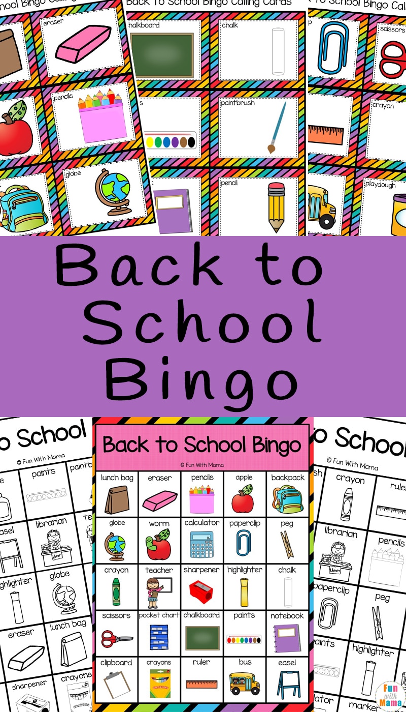 back to school bingo cards 