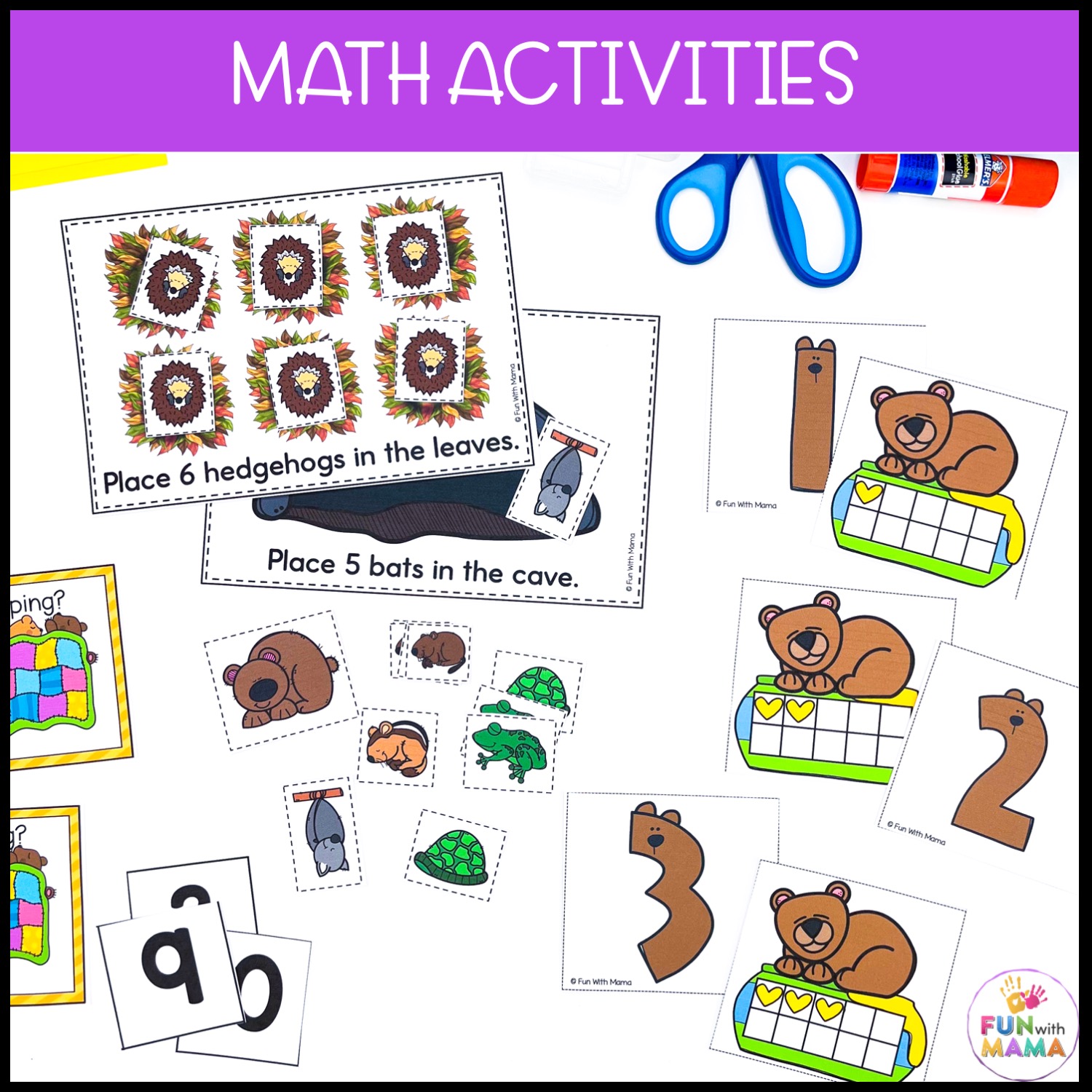 animals that hibernate math activities