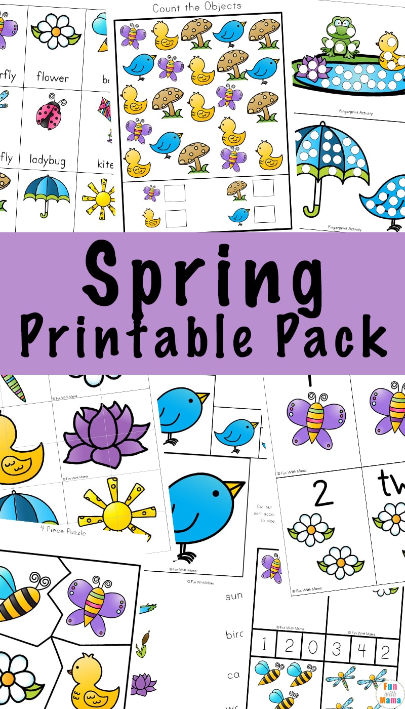 Toddler and Preschool Spring Learning Activities Packet