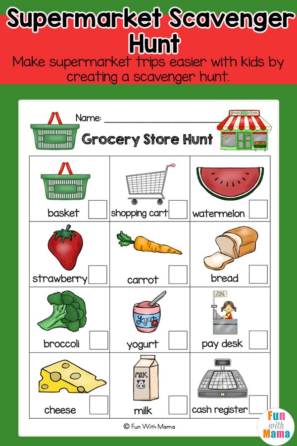 Grocery Store Scavenger Hunt Template Fun with Mama
