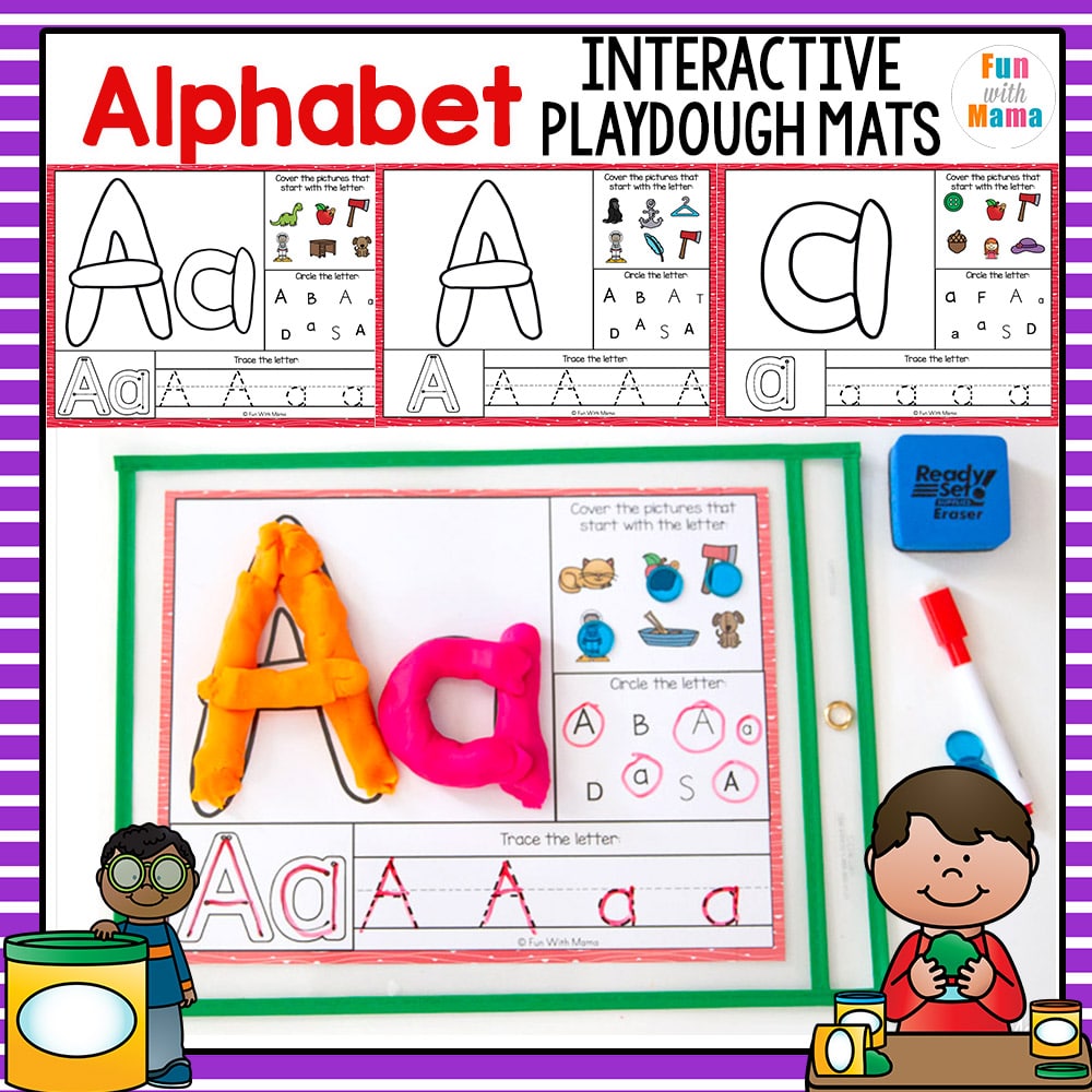 Alphabet Playdough Mat - Letter Aa - Your Therapy Source