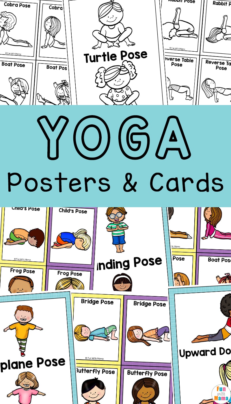 Yoga kids poses cartoon Royalty Free Vector Image