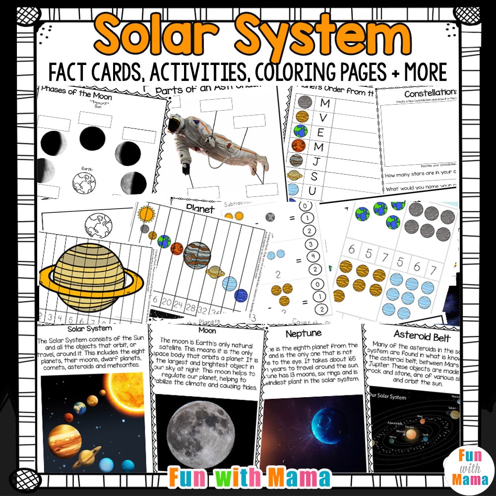solar system worksheets for kids