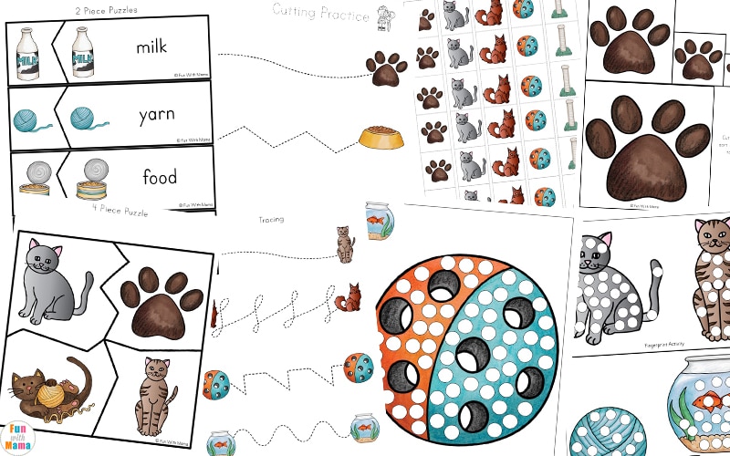 cat printable for preschool learning