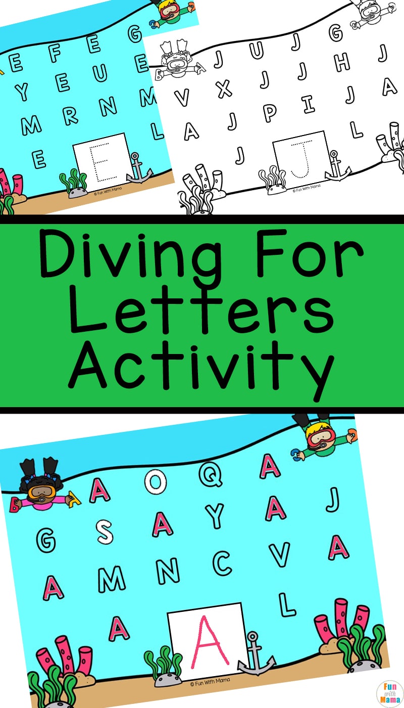diving for letters alphabet activity 