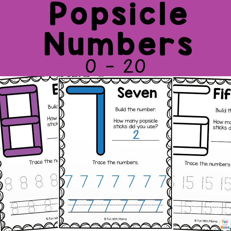 Build the Numbers 0-20 - Popsicle Stick Activity - Fun with Mama Shop