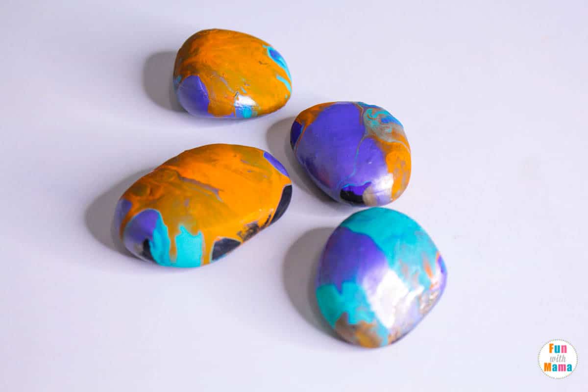 finished painted pebble rocks 