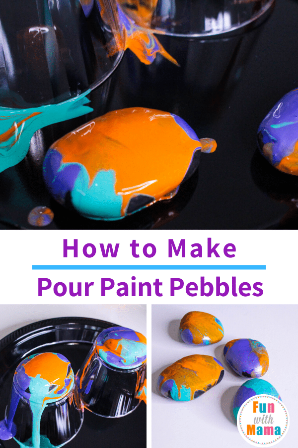 how to make pour paint pebbles 
