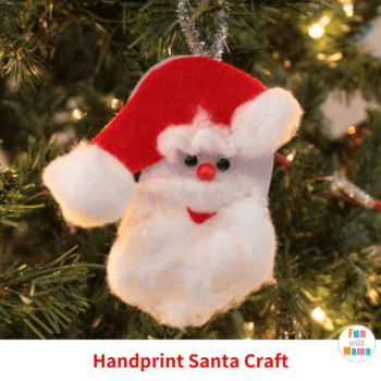 handprint ornament santa