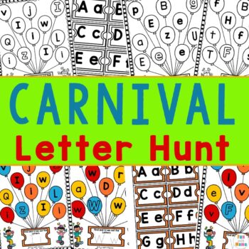 carnival letter hunt preschool learning packet