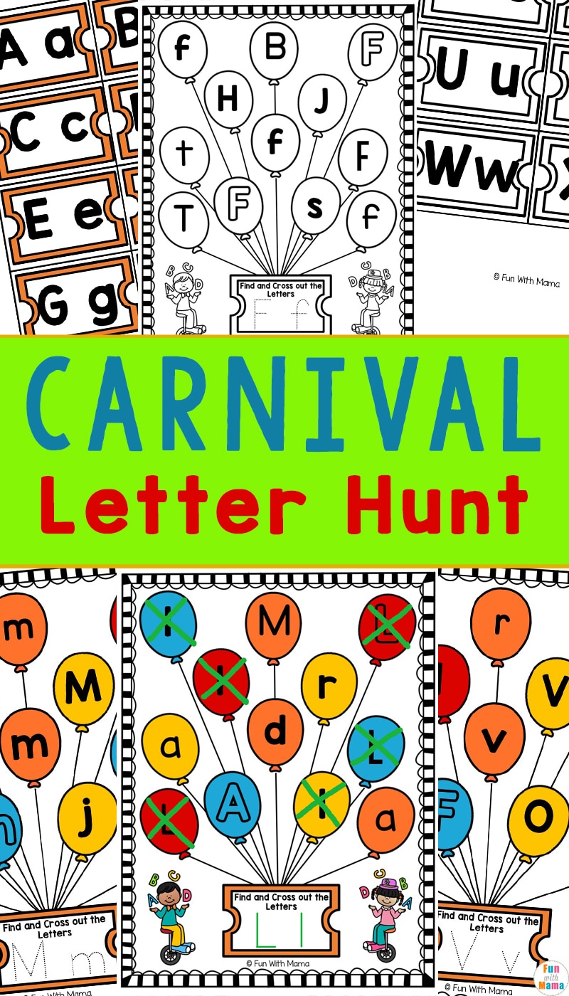 carnival letter hunt preschool letter worksheets 