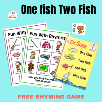 One Fish Two Fish Rhyming Words for Kids - Fun with Mama