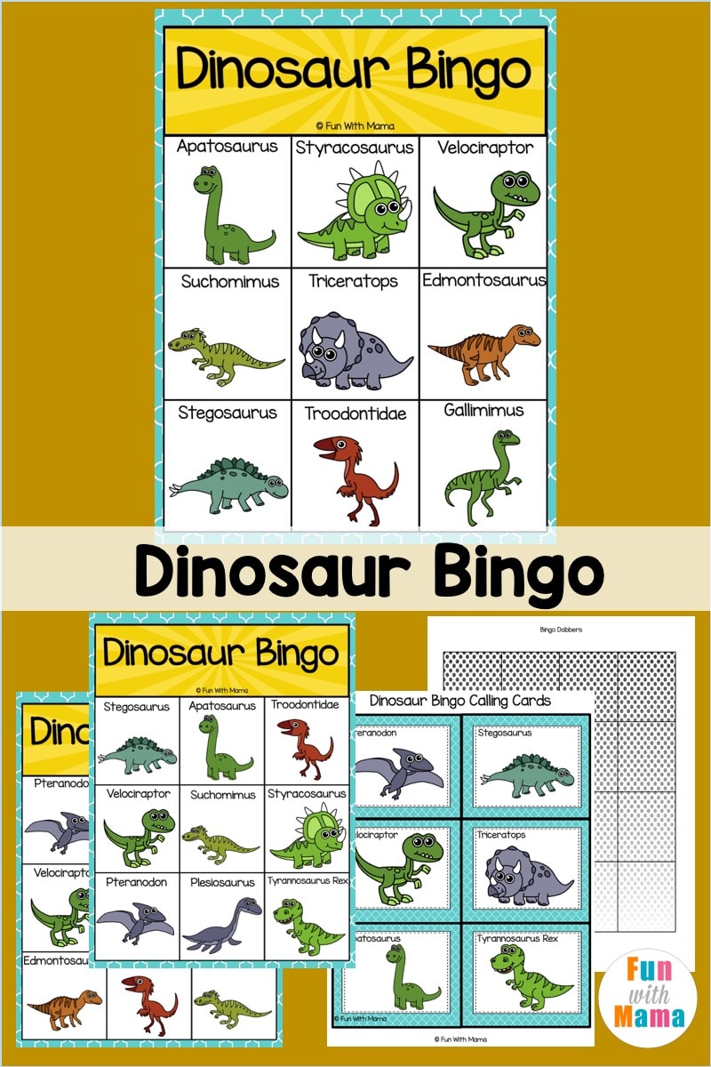 Dinosaur Bingo printable 