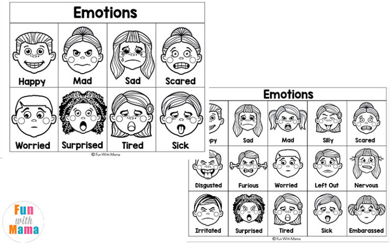 Feelings and Emotions and Feelings Chart For Kids - Fun with Mama