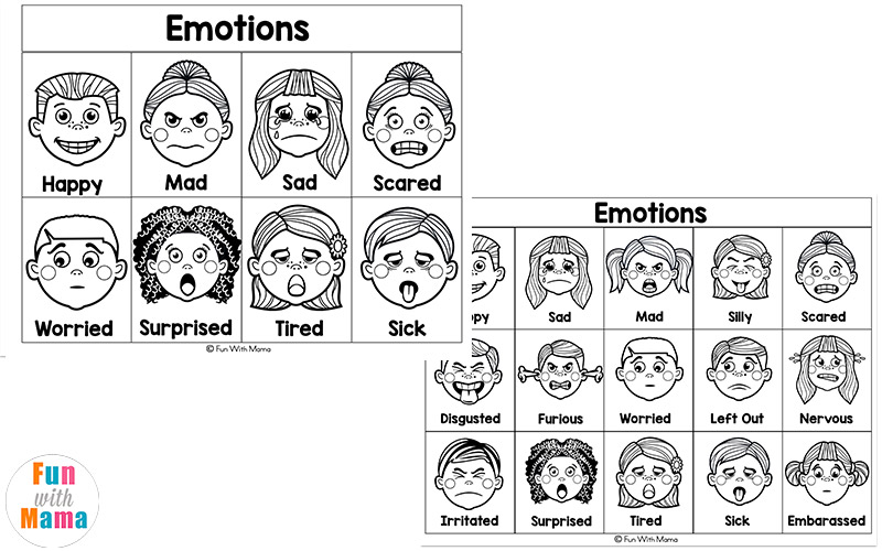 feelings chart for kids
