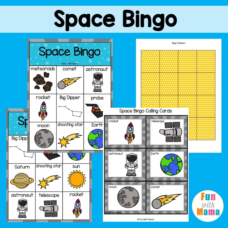 Space Bingo Game - Fun Space Activities for Kids