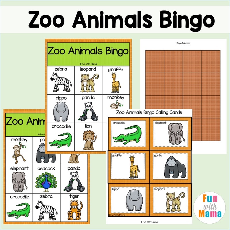 Zoo Bingo Game For Kids - A Fun Animal Bingo Game - Fun with Mama Zoo Bingo Game For Kids - A Fun Animal Bingo Game - Fun with Mama