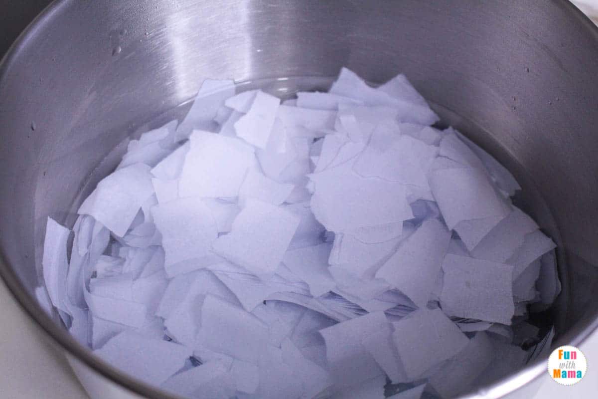 bowl full of torn up paper to reuse 