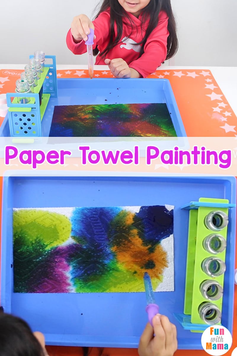 Paper Towel Painting - Easy Painting for Kids - Fun with Mama