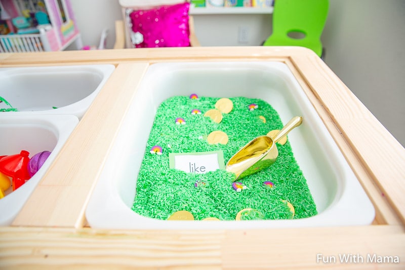 Sight word sensory bin