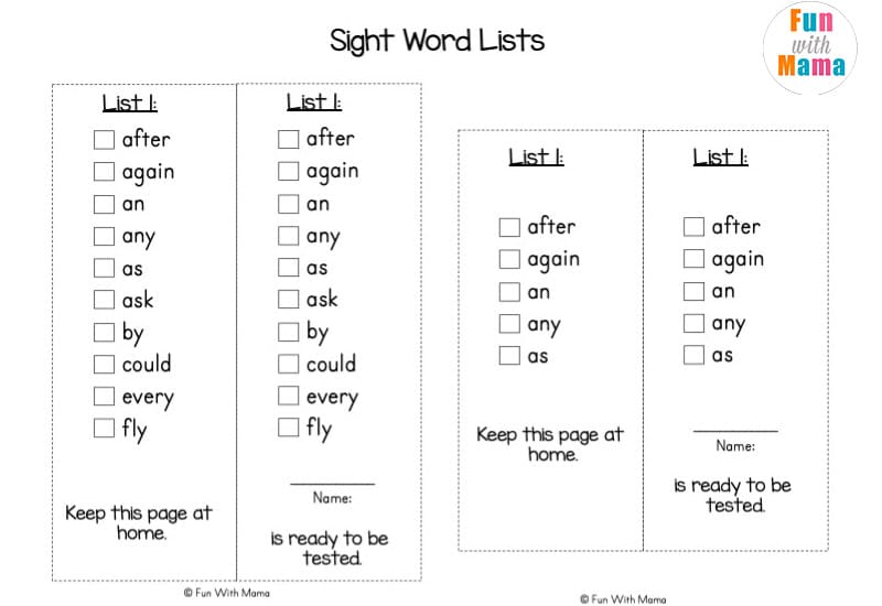 sight words grade 1