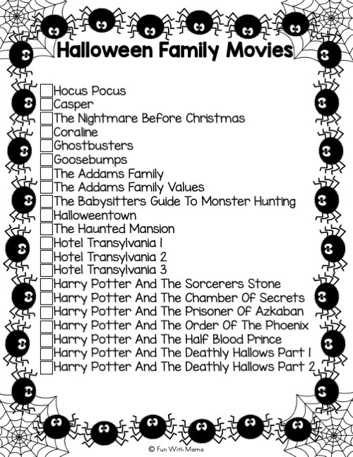 Halloween movies PDF