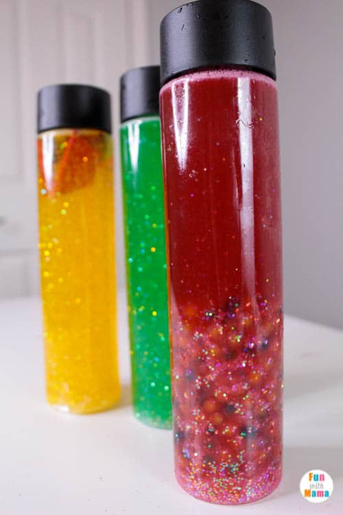 DIY glitter bottle activity for kids 