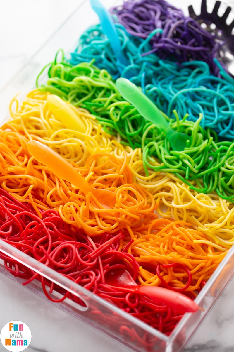 rainbow spaghetti activity 