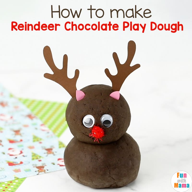 how to make a reindeer chocolate playdough recipe 