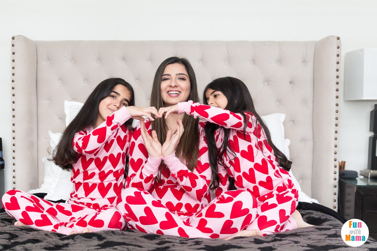 girl pajamas for Valentine's Day 