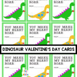 Adorable Printable Dinosaur Valentine Cards - Fun with Mama