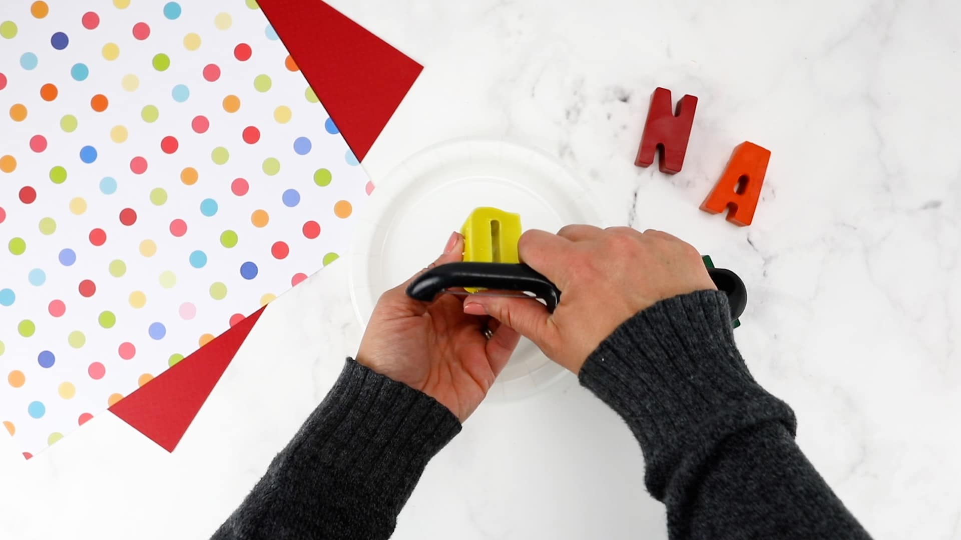 crayon name craft shaving down the letters 