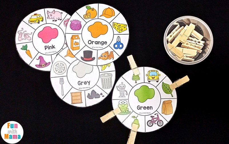 printable color wheels for color matching activities 
