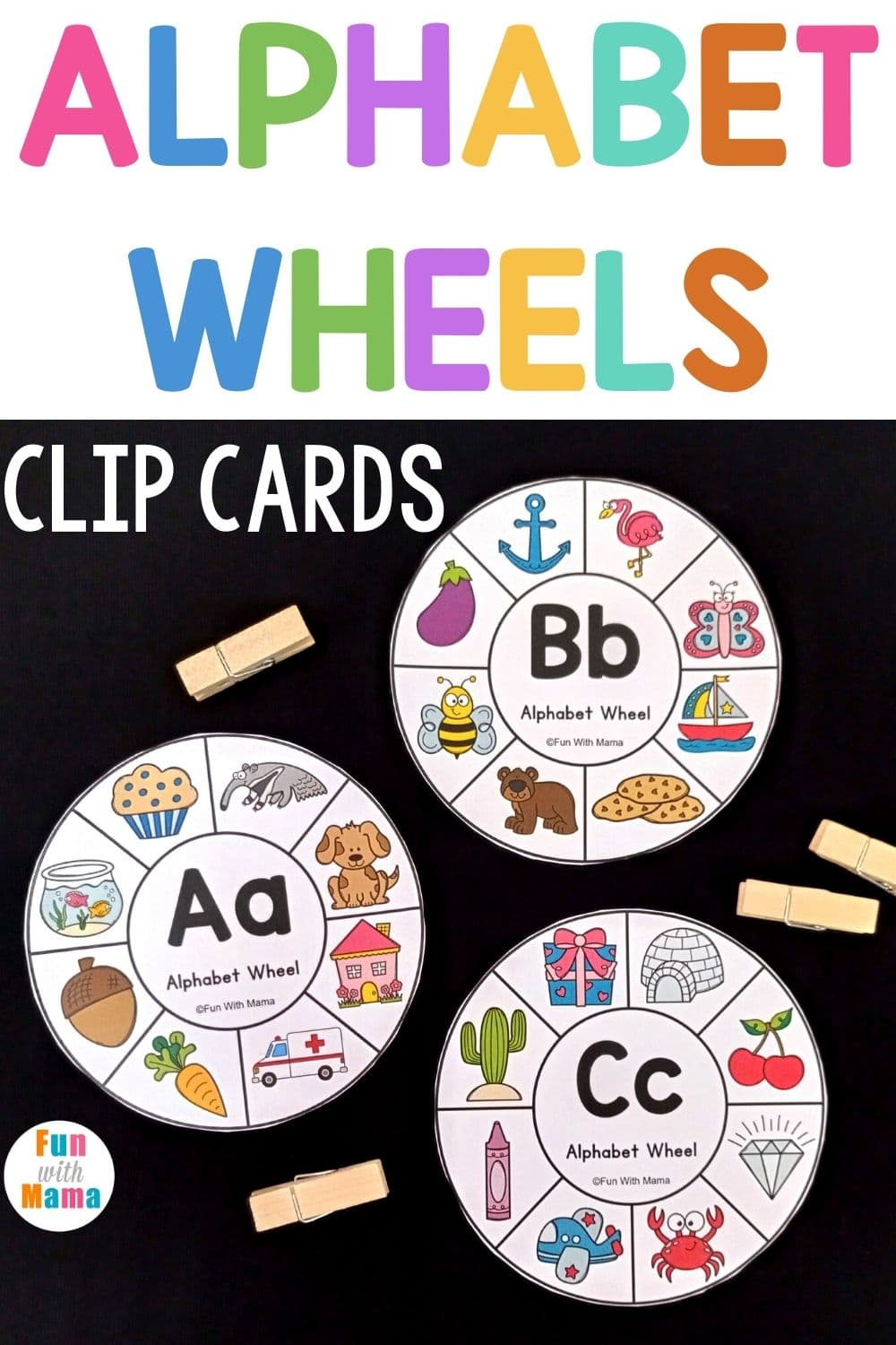 alphabet wheels clip cards 