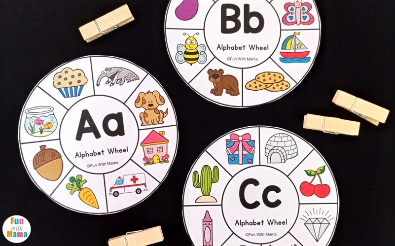 abc learning activity - clip cards 
