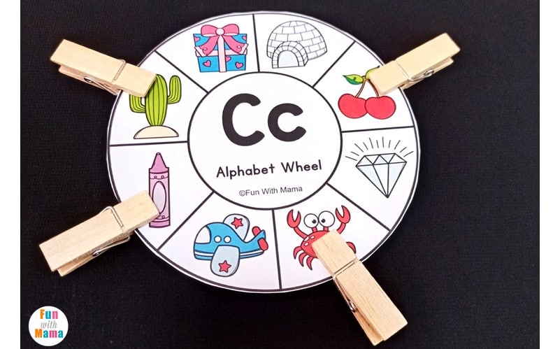 alphabet activities for kids - clip cards 