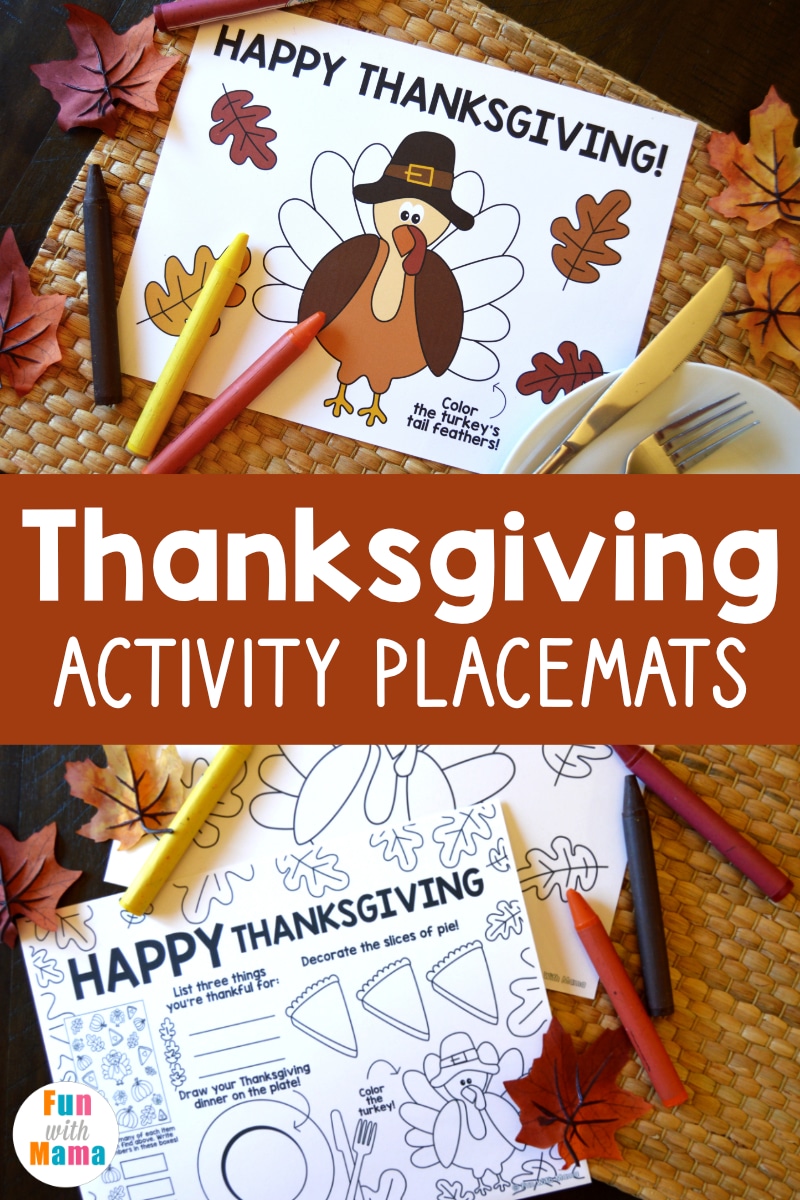 Free printable Thanksgiving placemats 